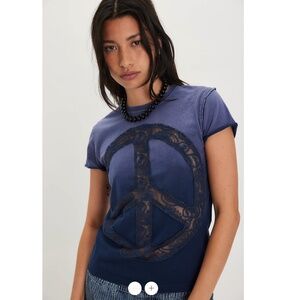 Free People x Tricia Fix Love Lace Tee *NWT*